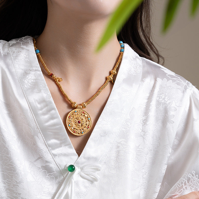 Eight Treasures Compass Necklace